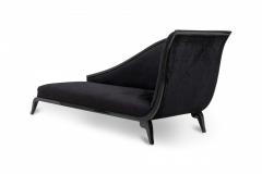 Customizable French Art Deco Lacquered and Upholstered Sleigh Recamier Made to - 4630909