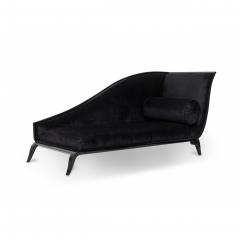 Customizable French Art Deco Lacquered and Upholstered Sleigh Recamier Made to - 4646544