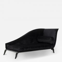 Customizable French Art Deco Lacquered and Upholstered Sleigh Recamier Made to - 4646552