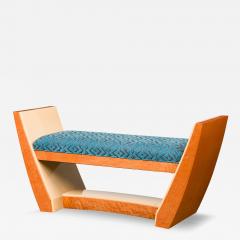 Customizable French Art Deco Style Custom Wooden Upholstered Bench - 4204742