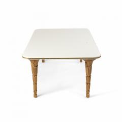 Customizable Regency Style Glass and Brass Palm Shaped Leg Coffee Table - 4631131