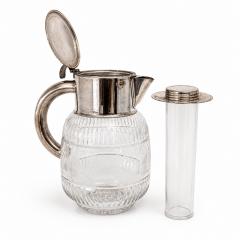 Cut Crystal Silver plated Cooling Pitcher 1960s  - 4719425