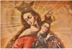 Cuzco School Painting of Our Lady of the Rosary  - 3557969