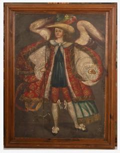 Cuzo School Painting of Archangel Michael Early 18th Century - 3301247