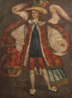 Cuzo School Painting of Archangel Michael Early 18th Century - 3301460