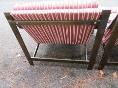 Cy Mann Handsome Pair Milo Baughman Style Brass Lounge Chairs Mid Century Modern - 3060951