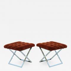 Cy Mann Pair of Ottoman Tufted Footstools Stool Bench Cy Mann - 1797609