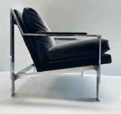 Cy Mann Vintage Cy Mann Chrome Lounge Chairs Milo Baughman Style Pair - 3626473