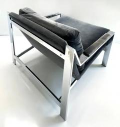 Cy Mann Vintage Cy Mann Chrome Lounge Chairs Milo Baughman Style Pair - 3626548