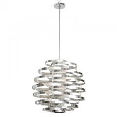 Cyclone Chandelier Aluminum Metallic Chrome Bands - 2776351