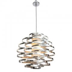 Cyclone Chandelier Aluminum Metallic Chrome Bands - 2776352
