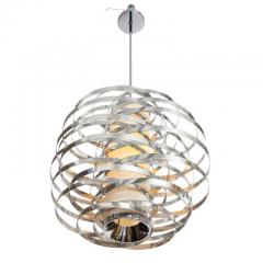Cyclone Chandelier Aluminum Metallic Chrome Bands - 2776355