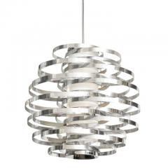 Cyclone Chandelier Aluminum Metallic Chrome Bands - 2776358