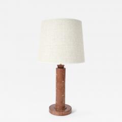 Cylindrical red leather covered lamp 1940s  - 4540545