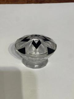 Czech Art Deco Cut Crystal and Black Enamel Vanity Set - 4814815