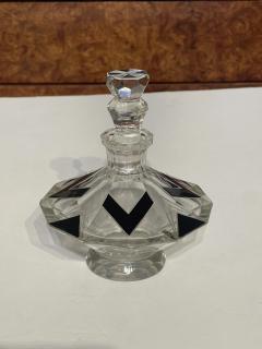 Czech Art Deco Cut Crystal and Black Enamel Vanity Set - 4814854