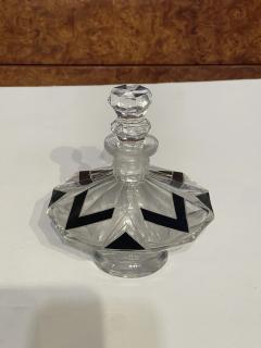 Czech Art Deco Cut Crystal and Black Enamel Vanity Set - 4814855