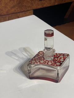 Czech Art Deco Cut Crystal and Ruby Enamel Vanity Set - 4814836