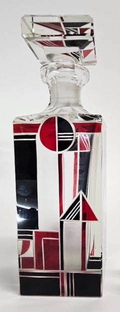 Czech Art Deco Geometric Decanter Set Art Deco Collection - 4291081