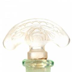Czech Art Deco Green Tinted Glass Perfume Bottle - 4675951