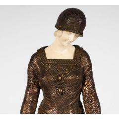 D Chiparus French Art Deco Bronze Figurine Borzoi Dogs Statue - 4406752