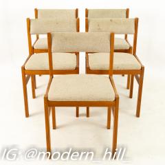 D Scan Mid Century Teak Upholstered Dining Chairs Set of 5 - 1869780
