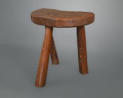 D Shaped 19th Century Rustic Stool - 1233831