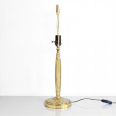 DANISH ART DECO POLISHED BRONZE TABLE LAMP WITH FLUTED COLUMN FORM  - 4387543