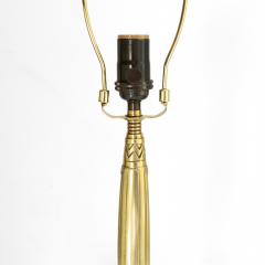 DANISH ART DECO POLISHED BRONZE TABLE LAMP WITH FLUTED COLUMN FORM  - 4387544
