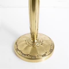 DANISH ART DECO POLISHED BRONZE TABLE LAMP WITH FLUTED COLUMN FORM  - 4387546
