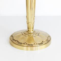 DANISH ART DECO POLISHED BRONZE TABLE LAMP WITH FLUTED COLUMN FORM  - 4387548