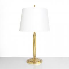 DANISH ART DECO POLISHED BRONZE TABLE LAMP WITH FLUTED COLUMN FORM  - 4477437