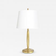 DANISH ART DECO POLISHED BRONZE TABLE LAMP WITH FLUTED COLUMN FORM  - 4477438