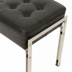 DANISH POLISHED STEEL AND LEATHER BENCH STOOL - 1035741