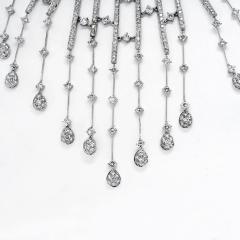 DAZZLING 18K WHITE GOLD 35 CARAT DIAMOND SPRAY BIB NECKLACE - 2554010