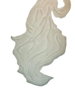 DECO REVIVAL BLACK LACQUER ILLUMINATED ETCHED NUDE ON GLASS PANEL FLOOR LAMP - 4467253