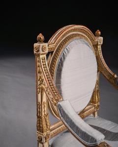 DECORATIVE ITALIAN PAINTED AND PARCEL GILT ARMCHAIRS OF NEO CLASSICAL DESIGN - 1875821