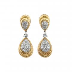 DIAMOND DANGLE TWO TONE EARRINGS - 2711646