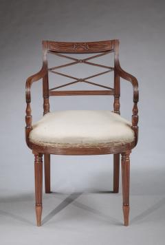 DOUBLE X BACK ARMCHAIR WITH CARVED TOP RAIL - 3862823