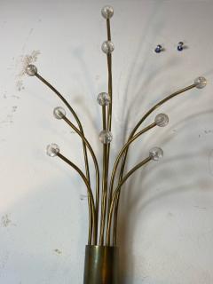 DRAMATIC MONUMENTAL ART DECO COPPER NICKEL AND LUCITE BALL SCONCE - 1798249