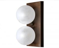 DUO Wall Sconce in Bronze and Blown Opal Glass - 2943984