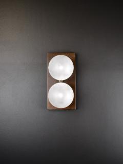 DUO Wall Sconce in Bronze and Blown Opal Glass - 2943985