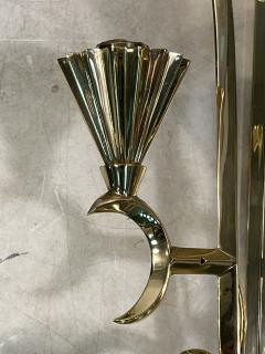 Dagobert Peche INCREDIBLE MONUMENTAL RARE POLISHED EIGHT LIGHT BRASS SCONCE BY DAGOBERT PECHE - 3347143