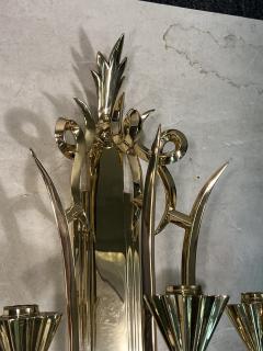 Dagobert Peche INCREDIBLE MONUMENTAL RARE POLISHED EIGHT LIGHT BRASS SCONCE BY DAGOBERT PECHE - 3347148