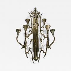 Dagobert Peche INCREDIBLE MONUMENTAL RARE POLISHED EIGHT LIGHT BRASS SCONCE BY DAGOBERT PECHE - 3349621