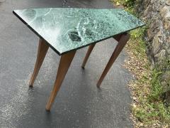 Dakota Jackson POST MODERN GREEN MARBLE AND CURVED WOOD CONSOLE BY DAKOTA JACKSON - 3705626