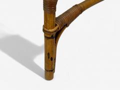 Dal Vera Italian Modern Bamboo Cane Glass Dining Table Italy 1950s - 4357714
