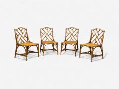 Dal Vera Italian Modern Bamboo Cane Six Dining Chairs Italy 1950s - 4357744