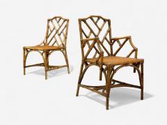Dal Vera Italian Modern Bamboo Cane Six Dining Chairs Italy 1950s - 4357748