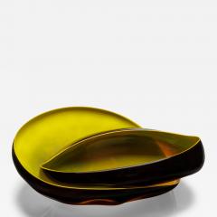 Dale Chihuly Black Basket Set with Canary Lip Wraps 2006 - 4344534